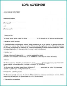 Simple Loan Agreement Template Canada