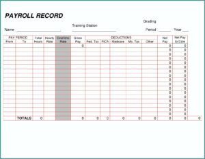 Simple Payroll Template Pdf