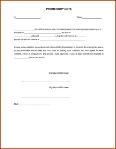 Simple Promissory Note Template