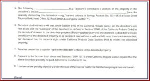 Small Estate Affidavit Form California 2017