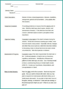 Soap Note Format Counseling