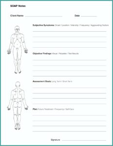 Soap Note Template Massage Therapy