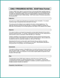 Soap Note Template Occupational Therapy