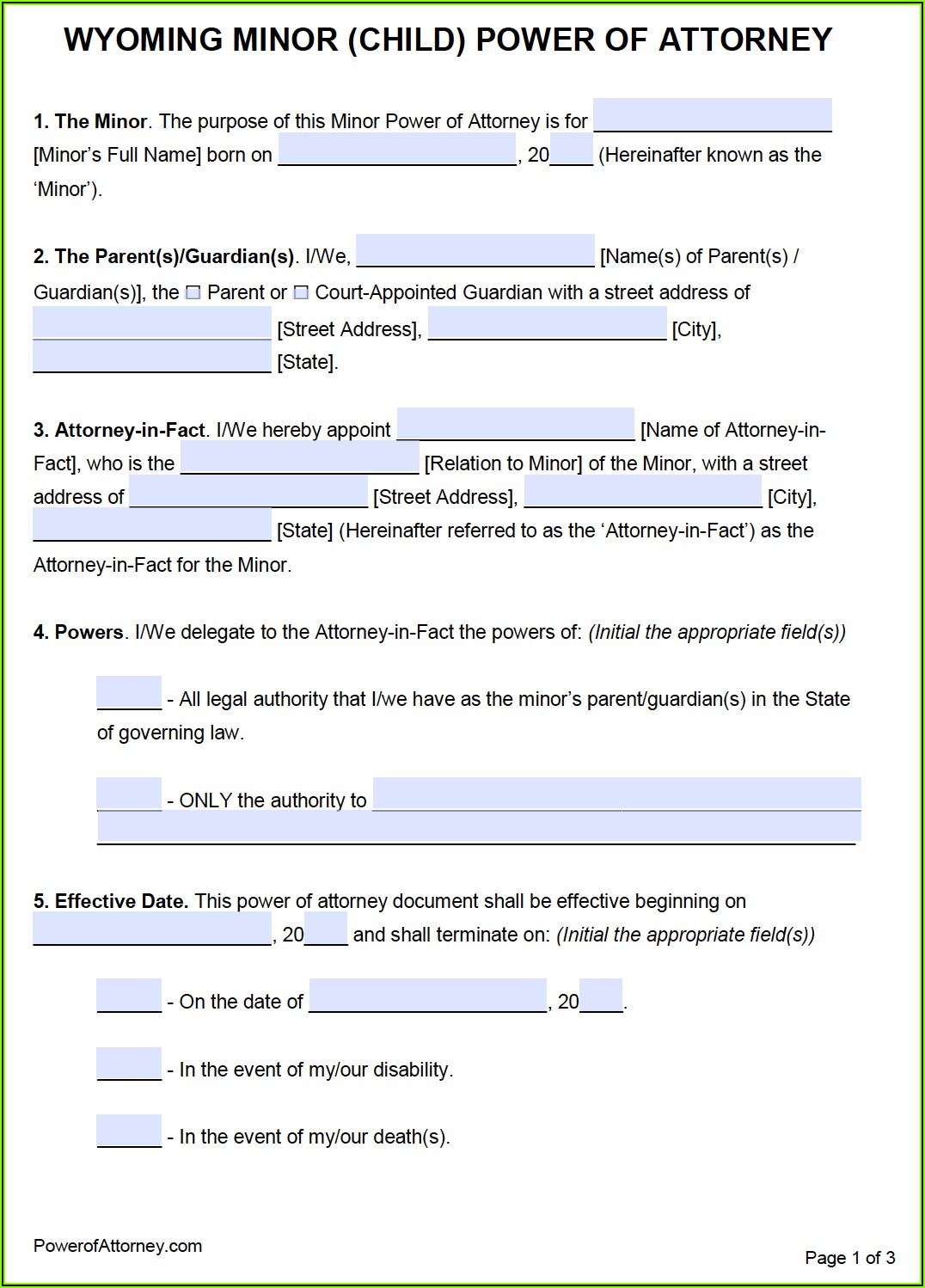 State Of Michigan Temporary Guardianship Form