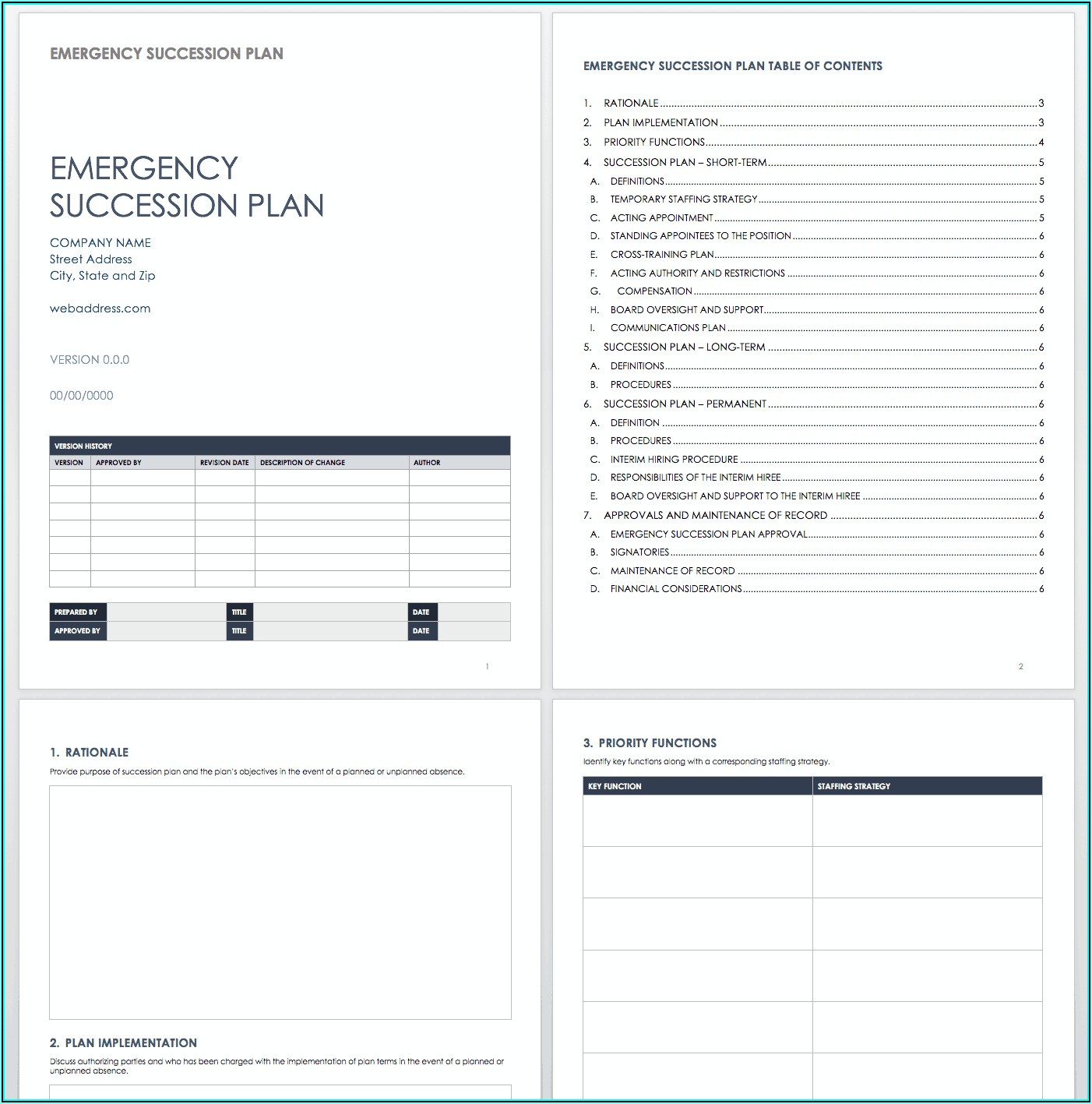 Succession Planning Spreadsheet Template