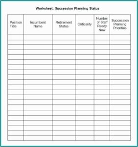 Succession Planning Template Excel