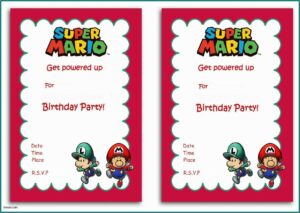 Super Mario Invitations Template Free