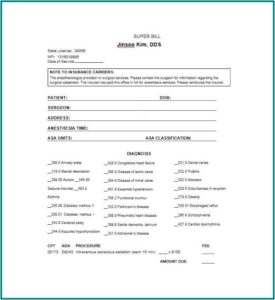 Superbill Template Psychotherapy
