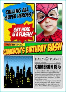 Superhero Birthday Party Invitations Templates Free