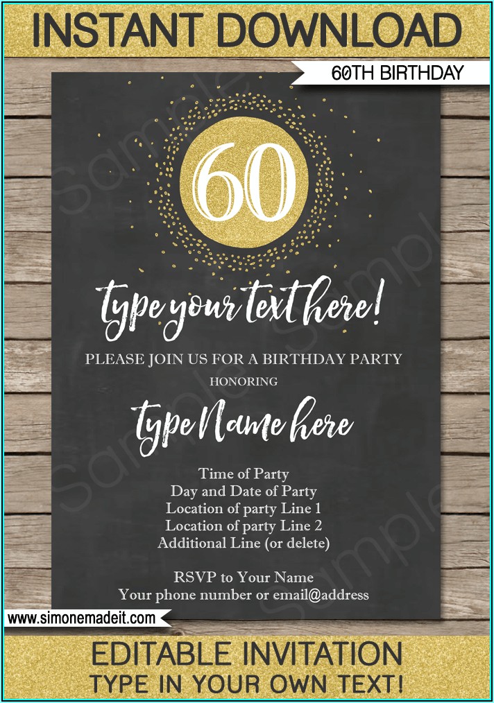 Surprise 60th Birthday Invitation Templates Free Download