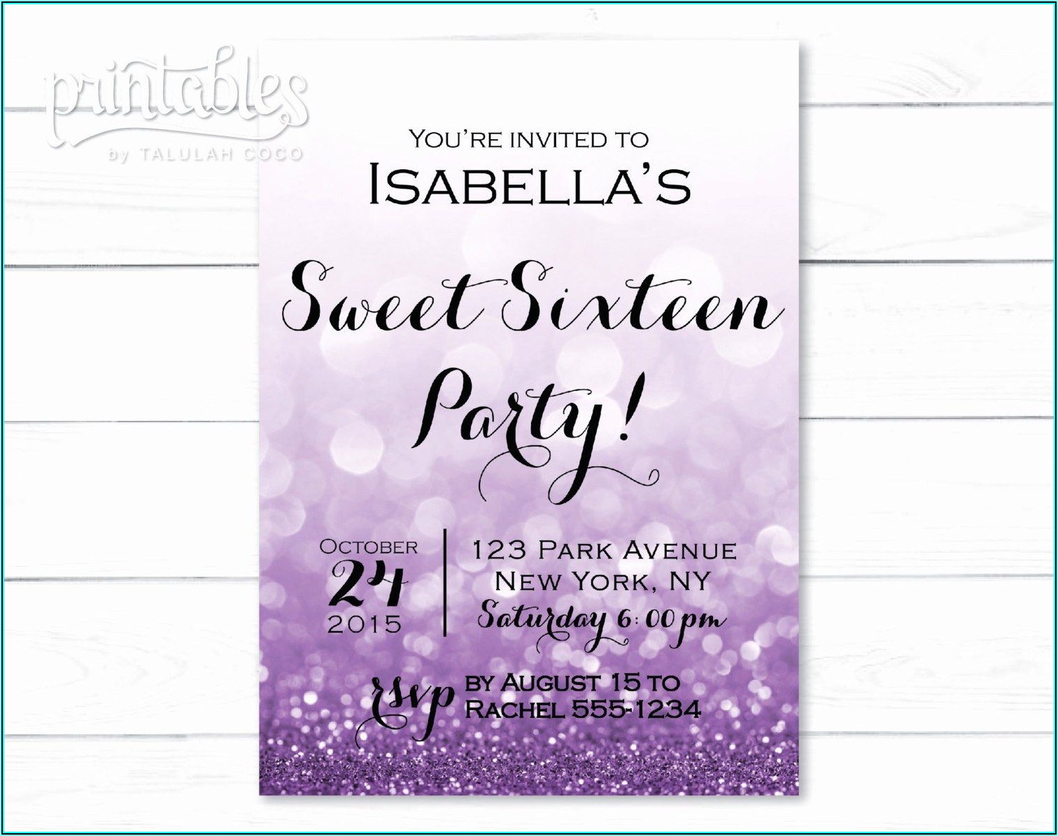 Sweet 16 Birthday Invitation Template
