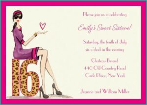 Sweet 16 Birthday Invitation Templates Free