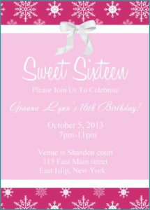 Sweet 16 Invitation Templates