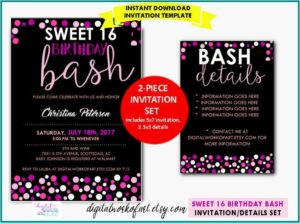 Sweet 16 Party Invitation Template