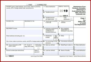 Tax Return Form 1099 R