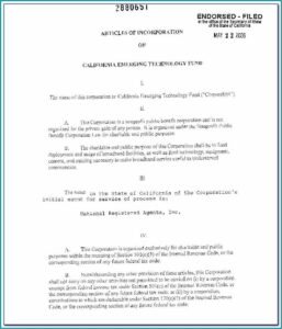 Template For Articles Of Incorporation Nonprofit