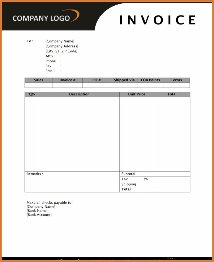 Template For Billing Invoice
