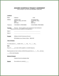 Tenancy Agreement Template Free