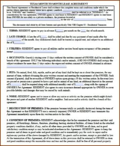 Texas Lease Agreement Template
