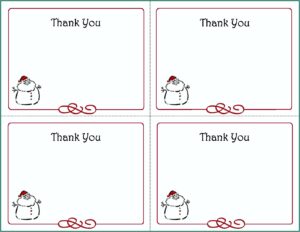 Thank You Note Card Template Free