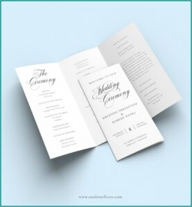 Tri Fold Wedding Ceremony Program Templates