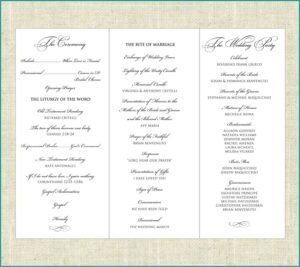 Tri Fold Wedding Program Template