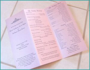 Tri Fold Wedding Program Template Publisher