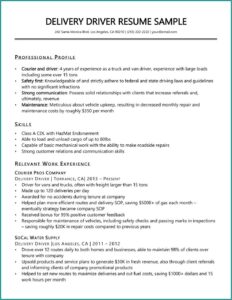 Truck Driver Resume Template Word