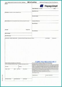 Trucking Bill Of Lading Form