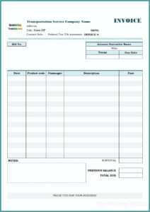 Trucking Invoice Template Free