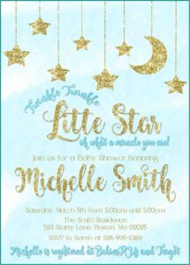 Twinkle Twinkle Little Star Baptism Invitation Template