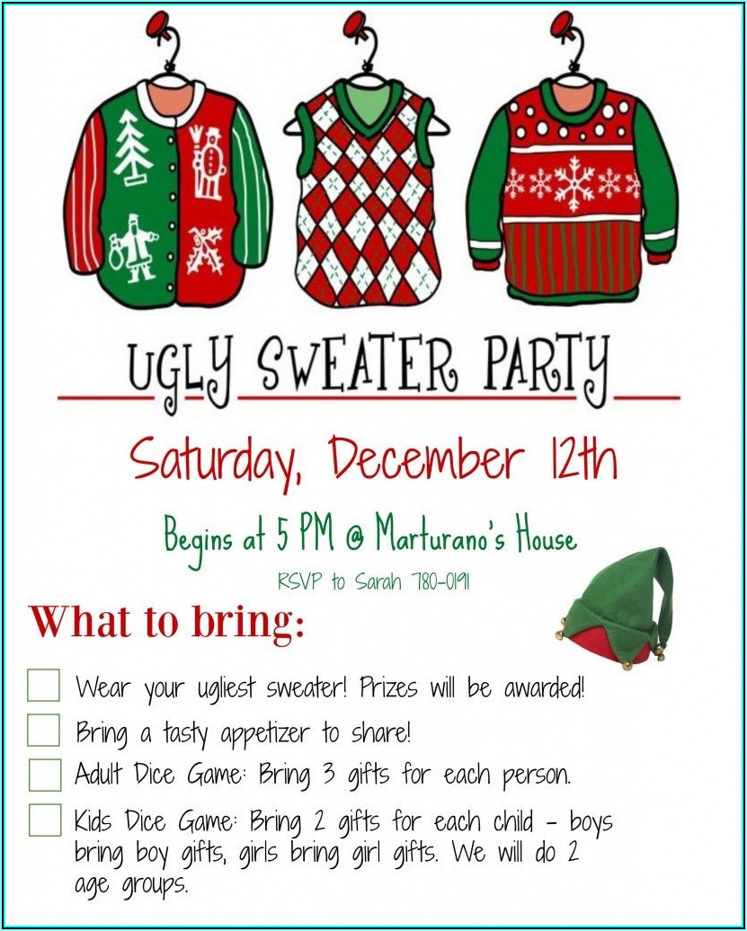 Ugly Sweater Contest Invitation Template