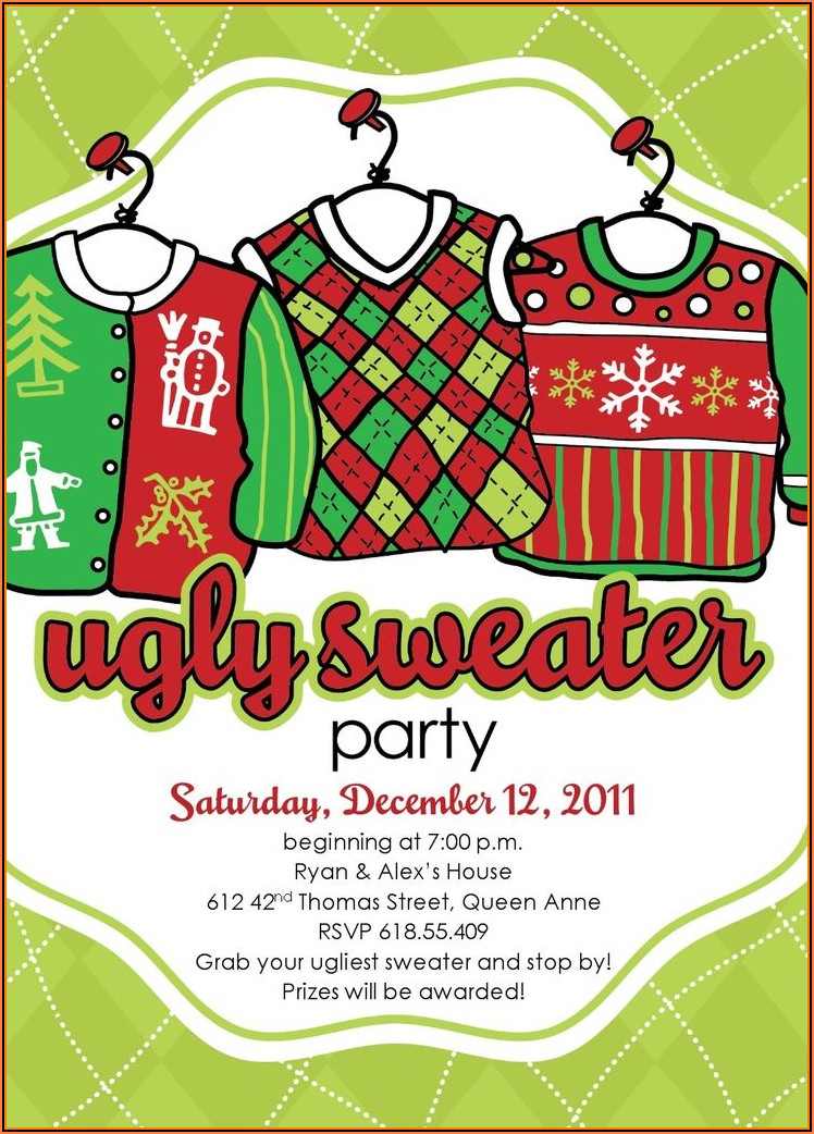 Ugly Sweater Party Invitation Template Free