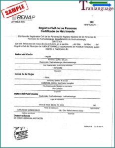 Uscis Marriage Certificate Translation Template