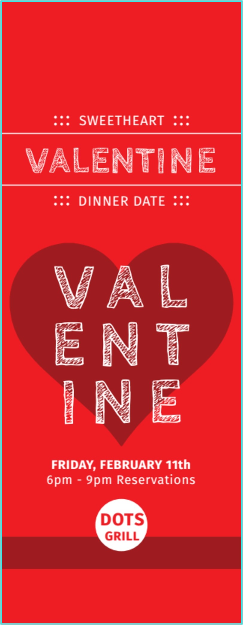 Valentine Dinner Ticket Template