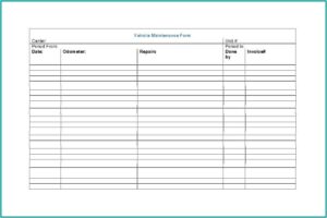 Vehicle Maintenance Records Template