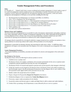 Vendor Risk Management Policy Template