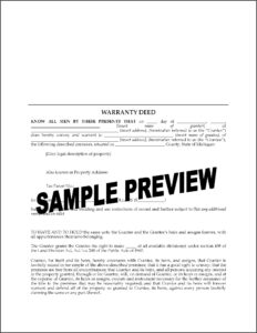 Warranty Deed Template Michigan