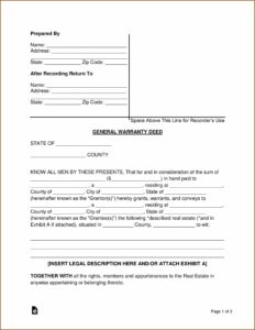 Warranty Deed Template Pdf