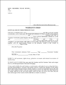 Warranty Deed Template Utah