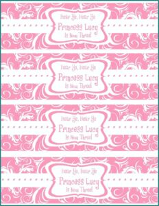 Water Bottle Labels Template Free