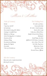 Wedding Ceremony And Reception Program Templates