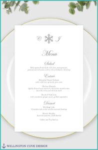 Wedding Dinner Menu Template Word