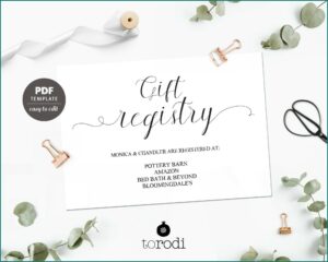 Wedding Gift Registry Card Template