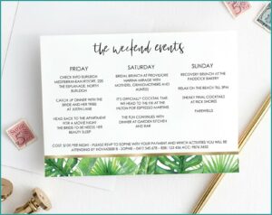 Wedding Itinerary Template Free