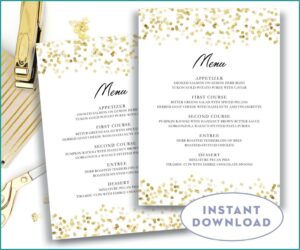 Wedding Menu Template Microsoft Word