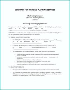 Wedding Planner Contract Template