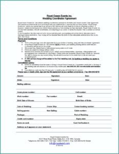 Wedding Planning Contract Template