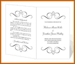 Wedding Program Templates Word