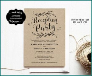 Wedding Reception Card Template